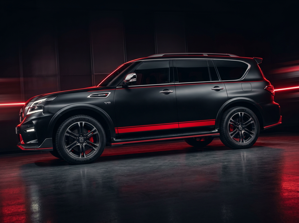 Side profile emphasizing the Patrol Nismo stance